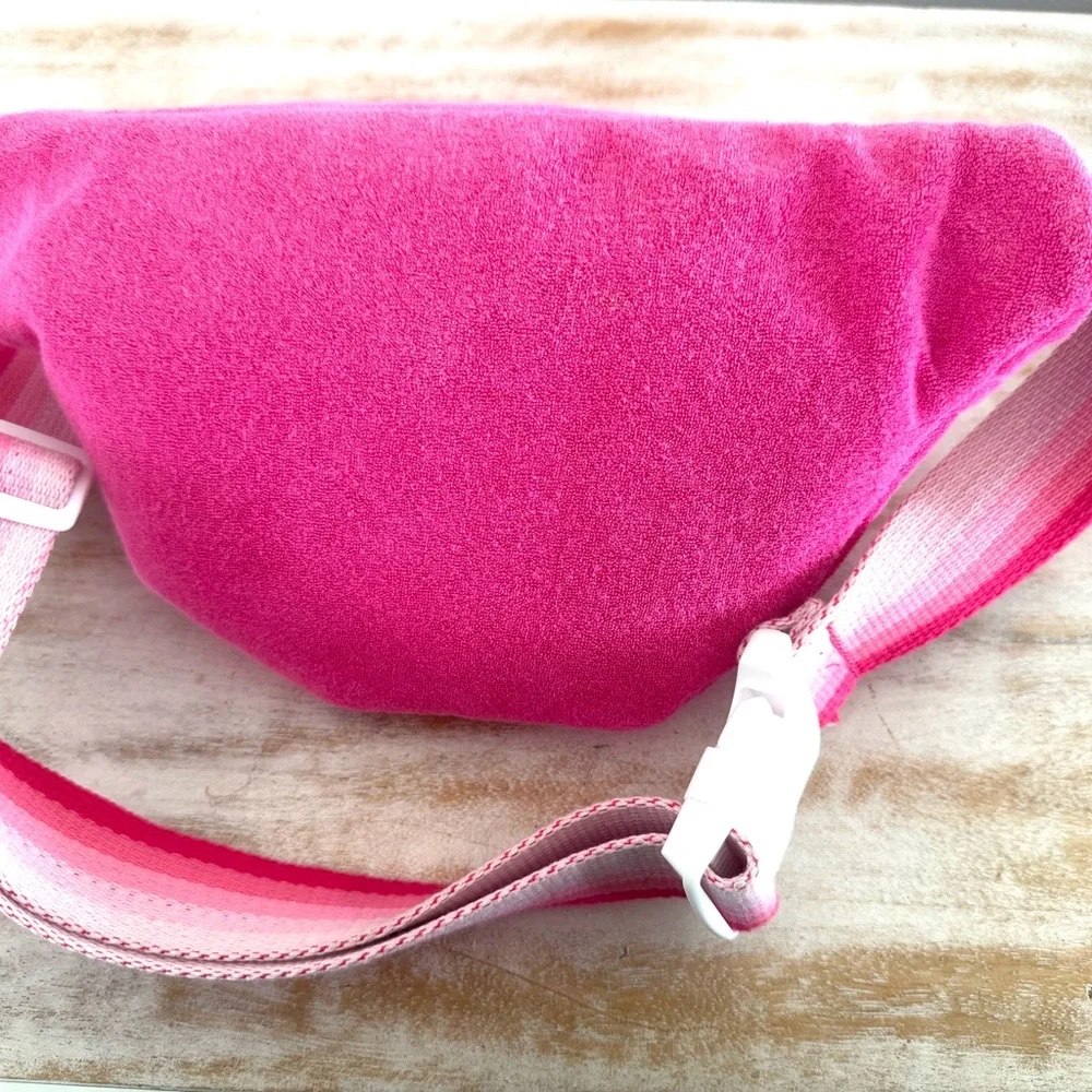 Pink and Green Stripe Shiraleah Belt Bag - Handbag Travel Bag Compact Belted Bag
